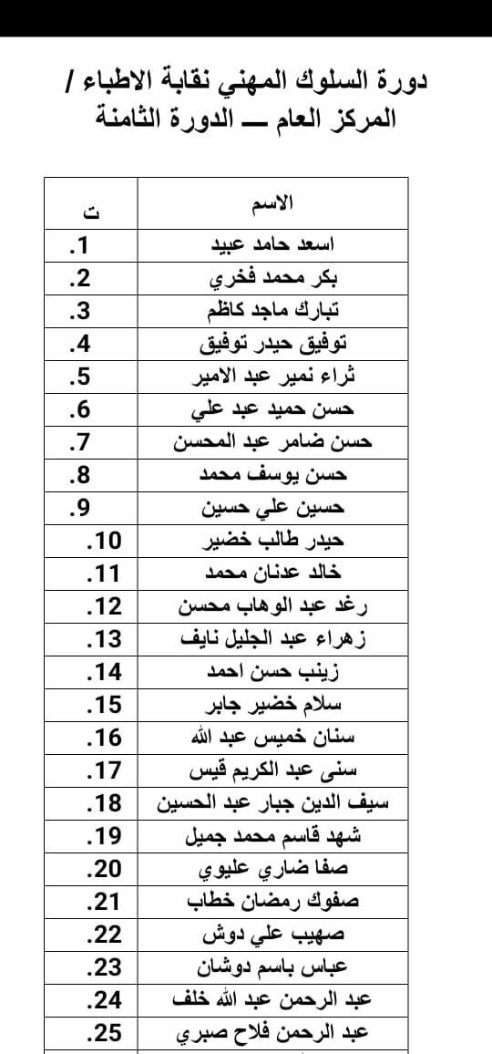 اعلان دورة السلوك الثامنة